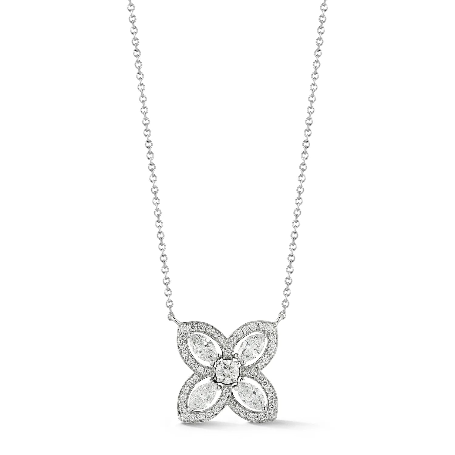 Flower Natural Diamond Necklace Carbon House
