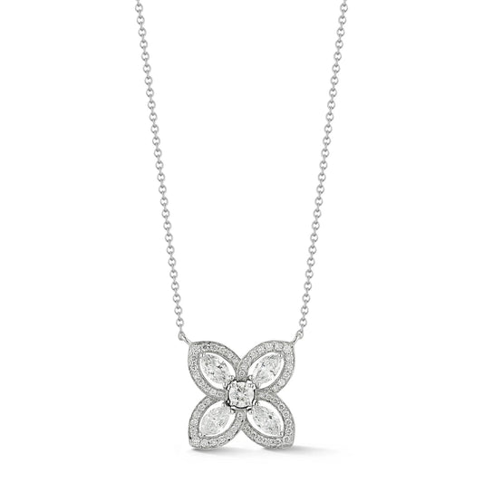 Flower Natural Diamond Necklace Carbon House