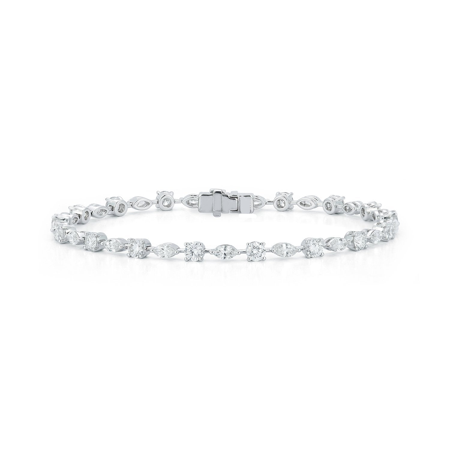 Multi Shape Bar Natural Diamond Bar Tennis Bracelet Carbon House
