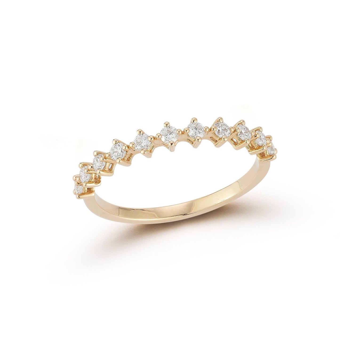 Gold Natural Diamond Pointed Ring Carbon House
