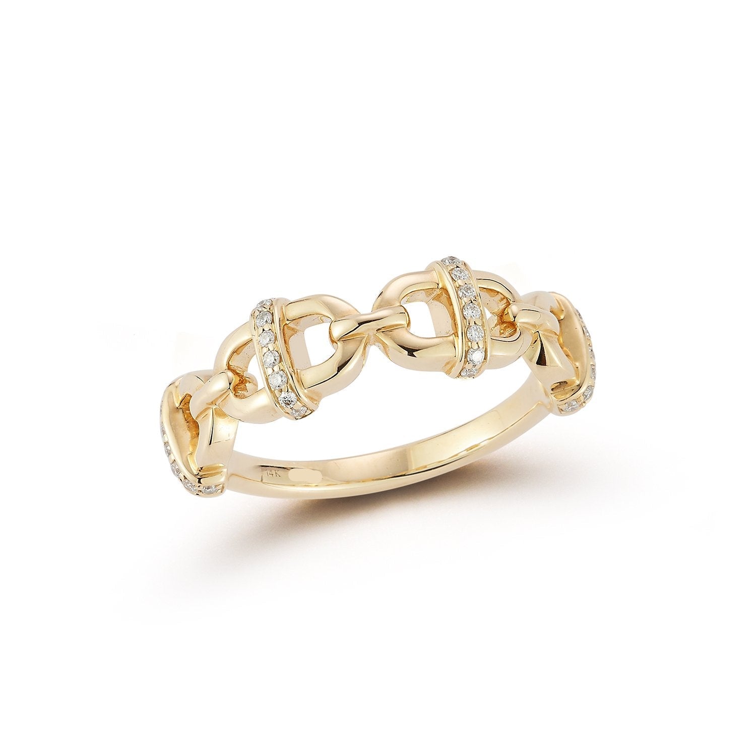 Gold Natural Diamond Pave Wrap Paperclip Ring Carbon House