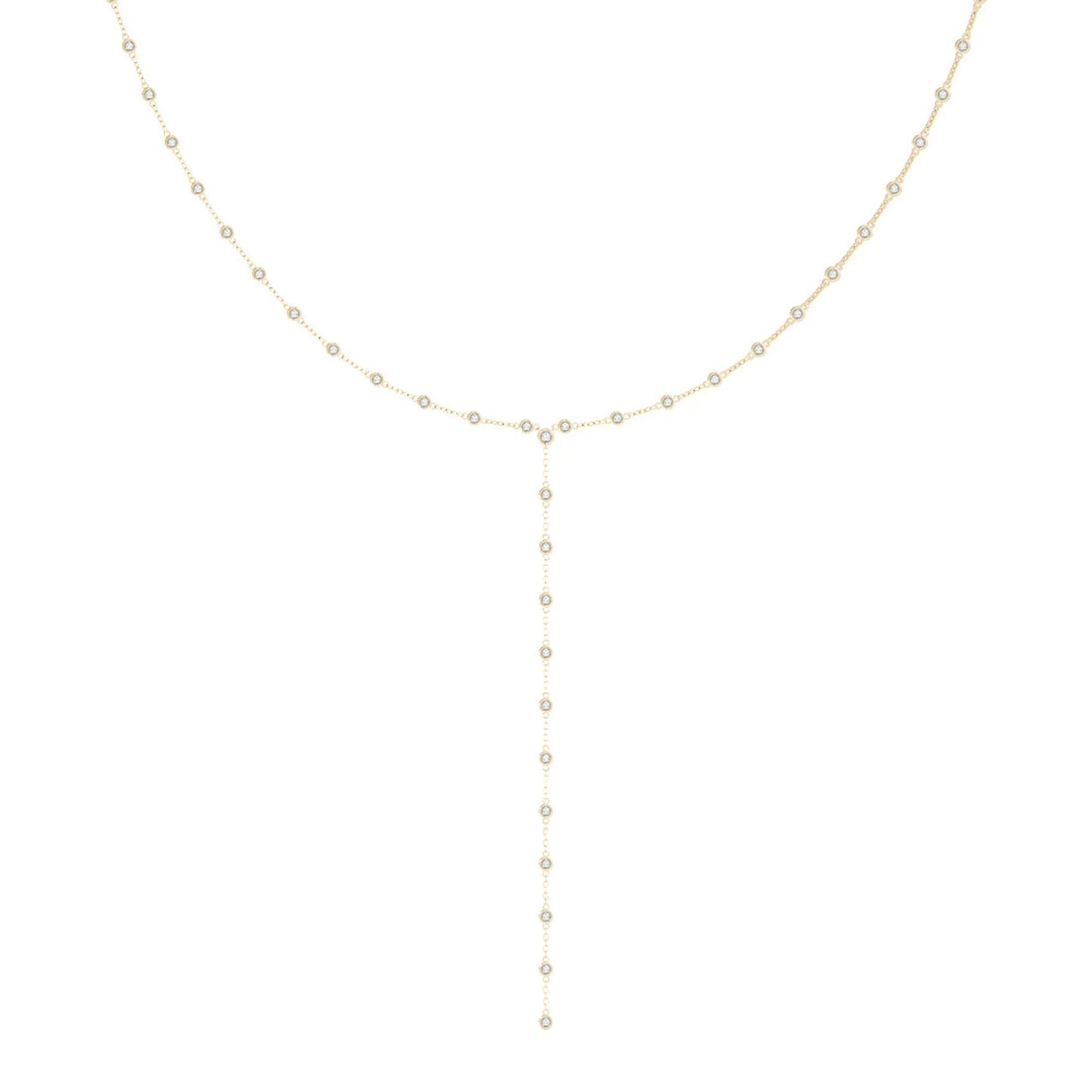 Lab Grown Bezel Diamond Chain Lariat Necklace (2 5/8 ct. tw.)