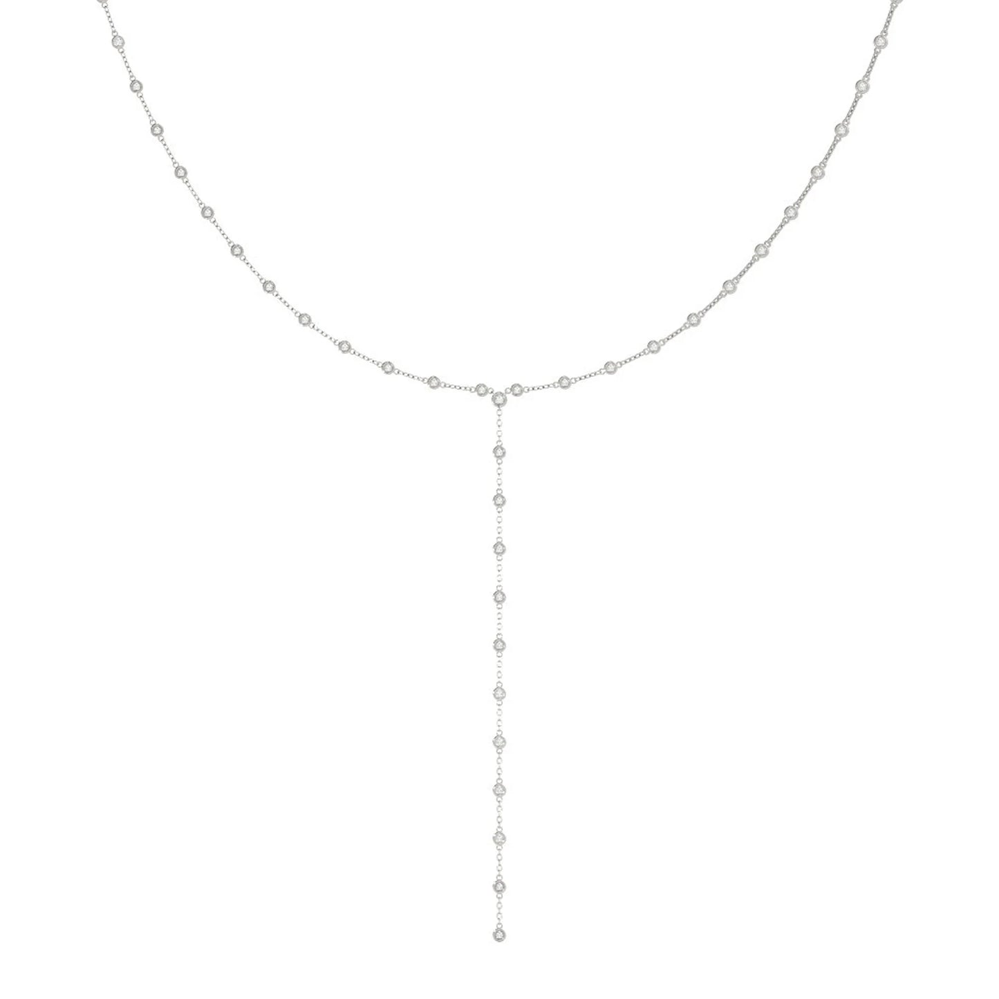 Lab Grown Bezel Diamond Chain Lariat Necklace (2 5/8 ct. tw.)