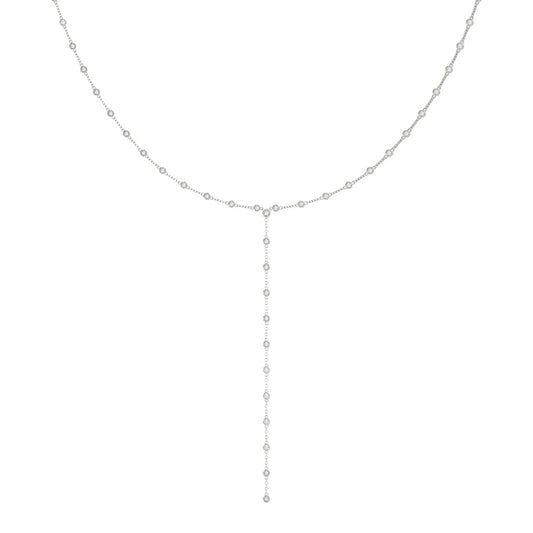 Lab Grown Bezel Diamond Chain Lariat Necklace (2 5/8 ct. tw.)