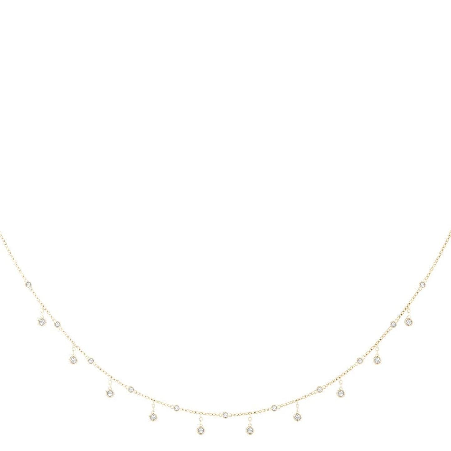 Lab Grown Bezel Diamond Dangle Chain Necklace (1 1/3 ct. tw.)