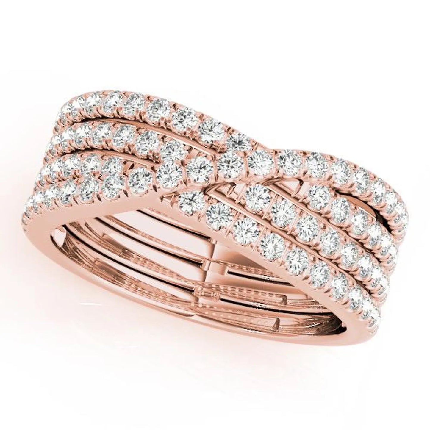 Wide Twist Lab Diamond Ring