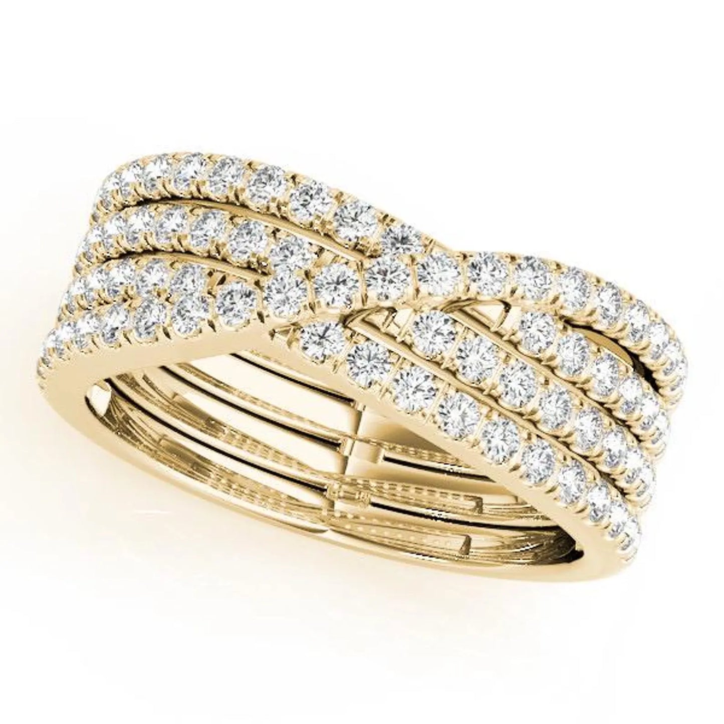 Wide Twist Lab Diamond Ring