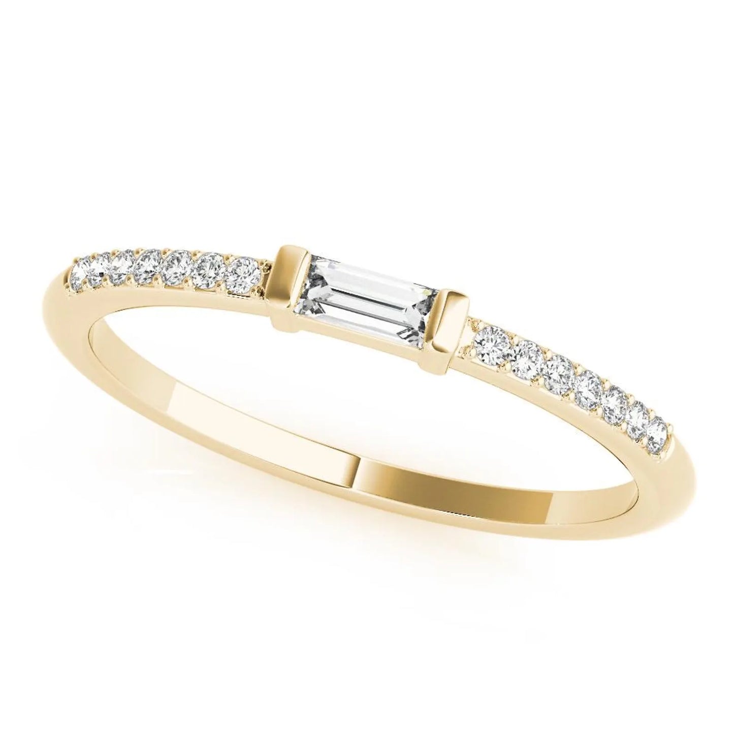 Round & Baguette Lab Diamond Ring